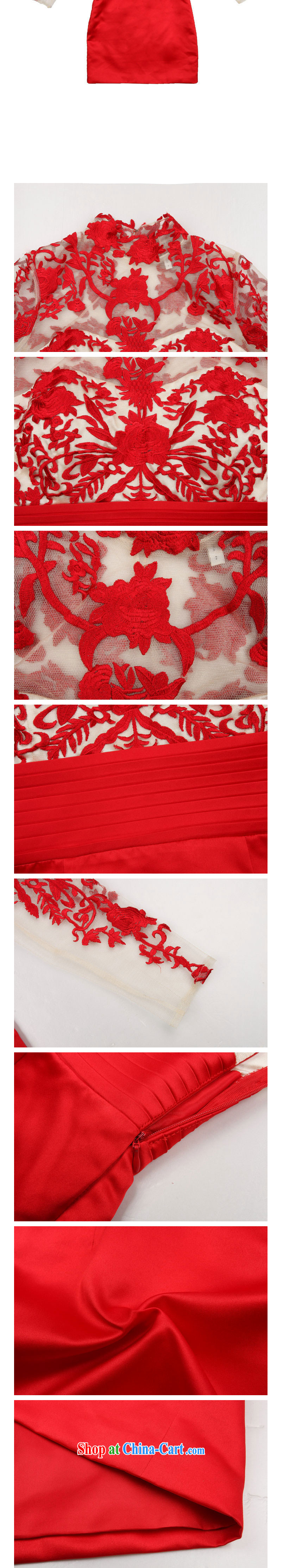 China wind knotting exquisite embroidery sexy fluoroscopy stylish stitching short dress red L pictures, price, brand platters! Elections are good character, the national distribution, so why buy now enjoy more preferential! Health