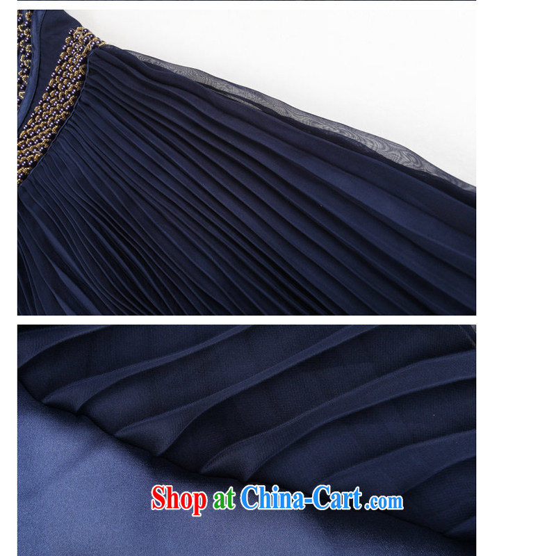High-end quality to the staple Pearl fine crop organ folds on back-up elegant dress dress dark blue S, Chu, Mr Rafael Hui, and shopping on the Internet