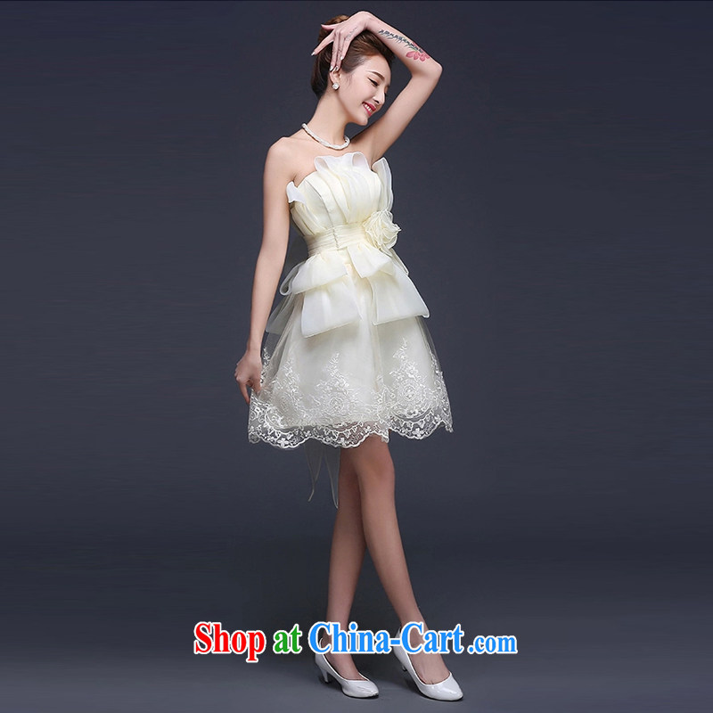 Bridal toast clothing spring 2015 new Korean style short erase chest bridesmaid serving small dress dress evening dress banquet summer wedding dress wedding champagne color XXL Ting, Beverly (tingbeier), online shopping