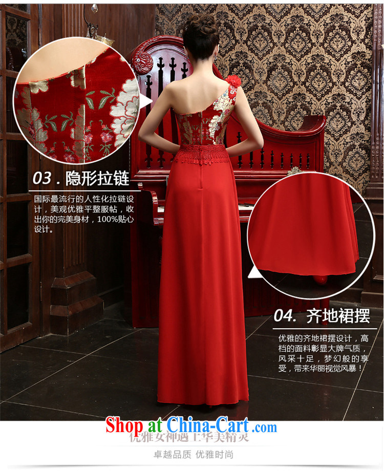 New 2015 Long Red single shoulder graphics thin bows dress bridal wedding wedding dresses the wedding dress red XL pictures, price, brand platters! Elections are good character, the national distribution, so why buy now enjoy more preferential! Health