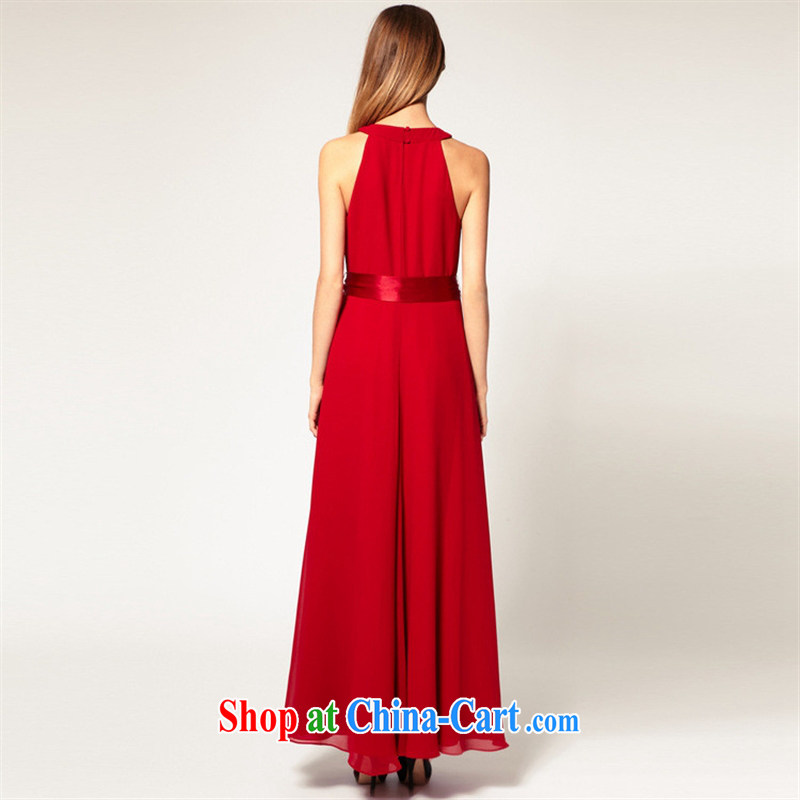 Peregrine fine stores in Europe and America do not rule large sleeveless ice woven long skirt retro bare shoulders gown dress red, code, GENYARD, shopping on the Internet