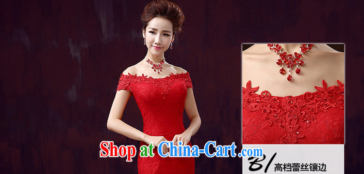 The woman bows dress bridal new 2015 red dress long crowsfoot cultivating a field shoulder with red XXL pictures, price, brand platters! Elections are good character, the national distribution, so why buy now enjoy more preferential! Health