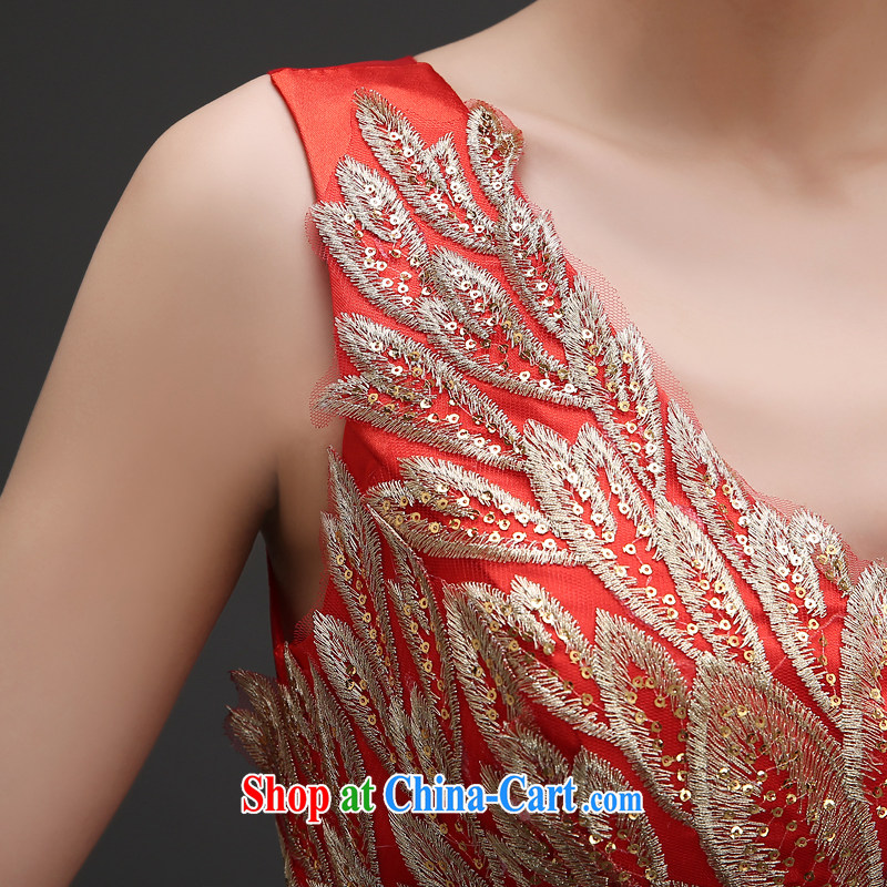 Evening Dress wedding toast clothing Evening Dress 2015 new bride summer crowsfoot long lace beauty bridesmaid service upscale banqueting evening dress female Red M, 100 Ka-ming, and shopping on the Internet