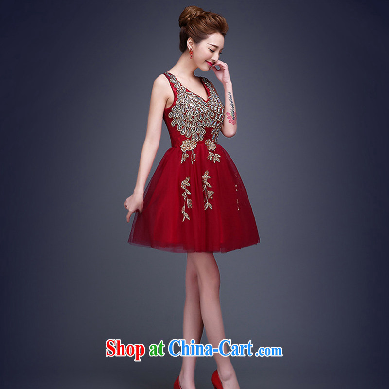 Moon 珪 guijin bridesmaid dress new 2015 wedding dresses short bridesmaid service banquet dress small annual dress female Red XXL code from Suzhou shipping, 珪 (guijin), online shopping