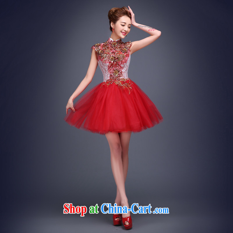 珪 Keun Evening Dress 2015 new Bridal Fashion short, cultivating evening banquet small dress wedding toast clothing dress female Red XXL code from Suzhou shipping, 珪 (guijin), online shopping