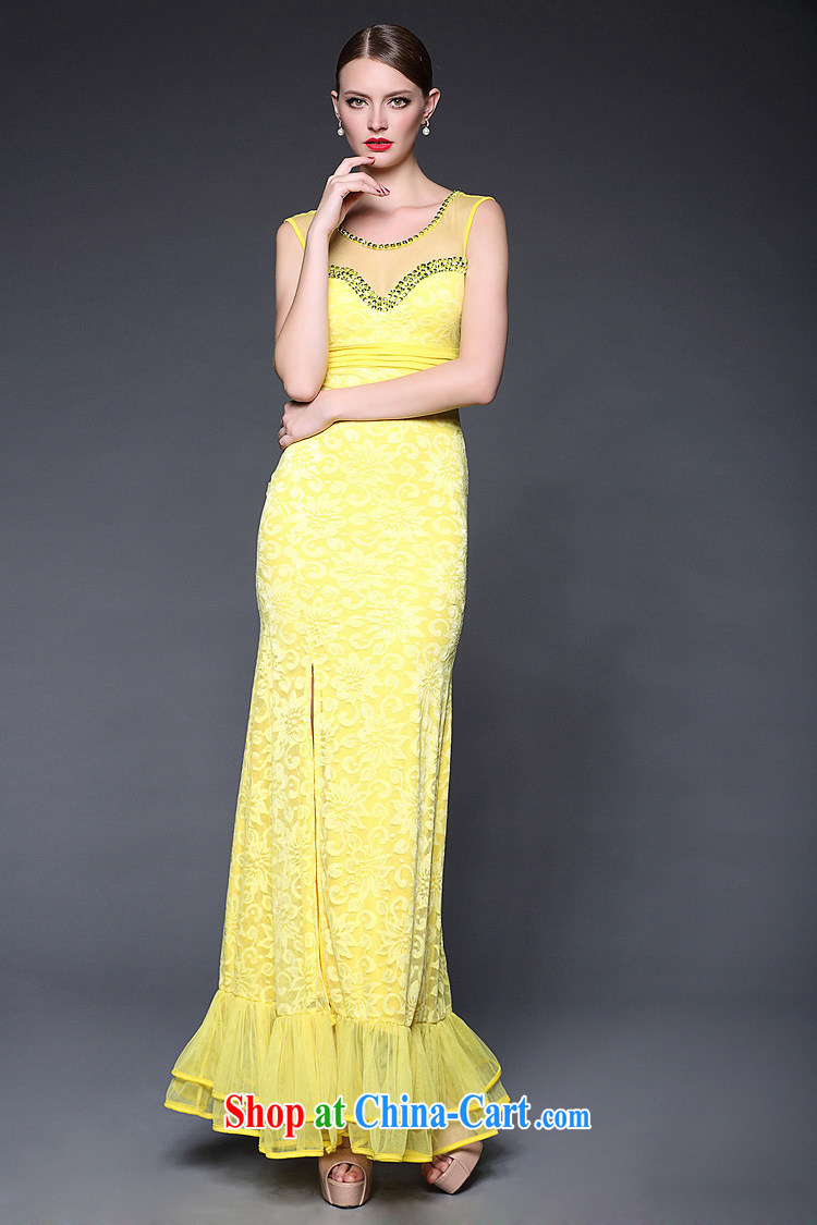 Energy, Philip Li toasting service 2015 European New female summer crowsfoot lace beauty and stylish and elegant evening dress yellow are code pictures, price, brand platters! Elections are good character, the national distribution, so why buy now enjoy more preferential! Health