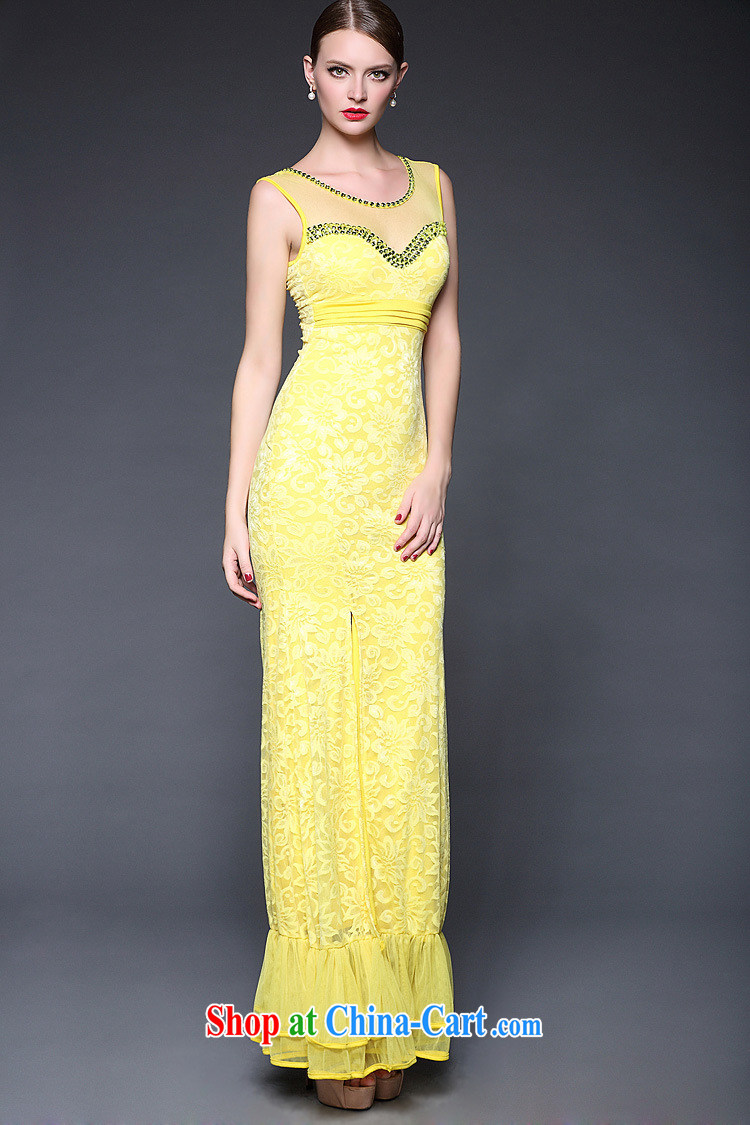Energy, Philip Li toasting service 2015 European New female summer crowsfoot lace beauty and stylish and elegant evening dress yellow are code pictures, price, brand platters! Elections are good character, the national distribution, so why buy now enjoy more preferential! Health