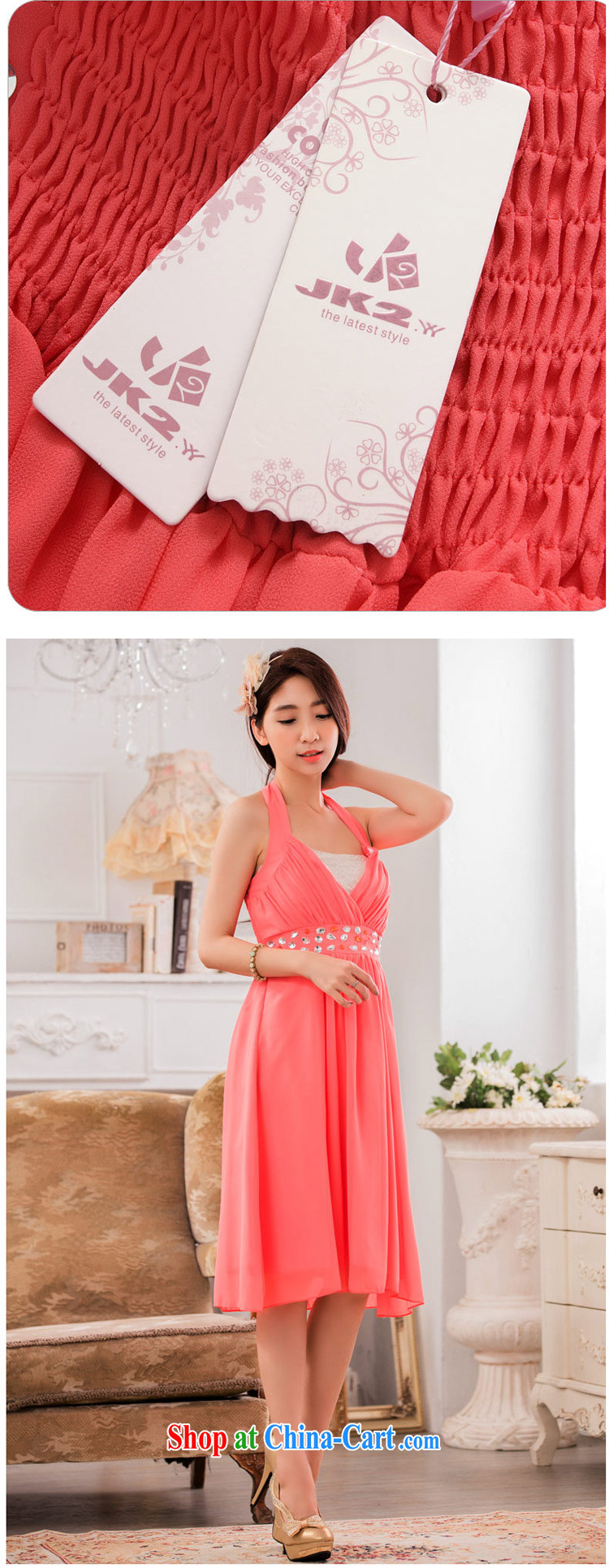 Sexy V collar scarf manually staple Pearl Light drill high snow woven dress small dress dresses JK 2 9632 red XXXL pictures, price, brand platters! Elections are good character, the national distribution, so why buy now enjoy more preferential! Health