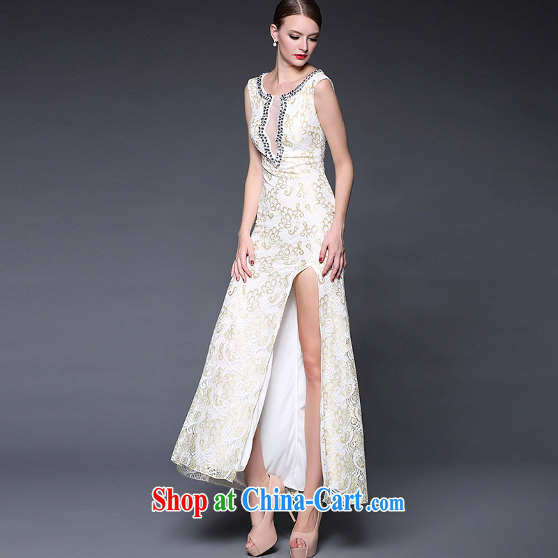 Energy, Philip Li toasting service 2015 European and American women new sexy lace sleeveless open's long evening dress long skirt are white, energy, Philip Li (mode file), and, on-line shopping