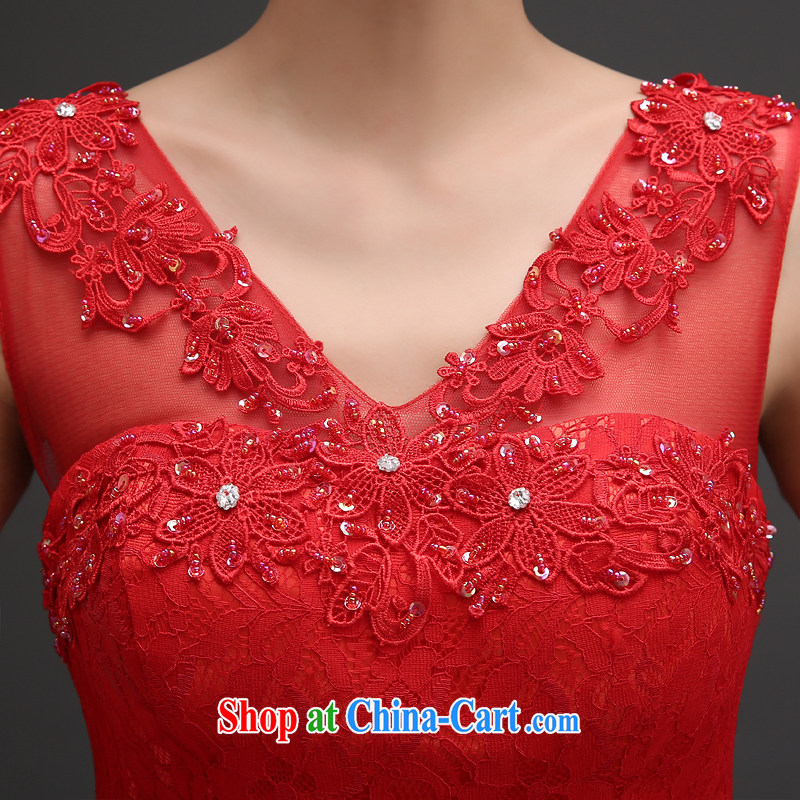 Evening Dress wedding toast clothing Evening Dress wedding dresses 2015 new bride wedding toast clothing lace shoulders long bridesmaid dress banquet dress Red. size 5 - 7 Day Shipping, 100 Ka-ming, and shopping on the Internet