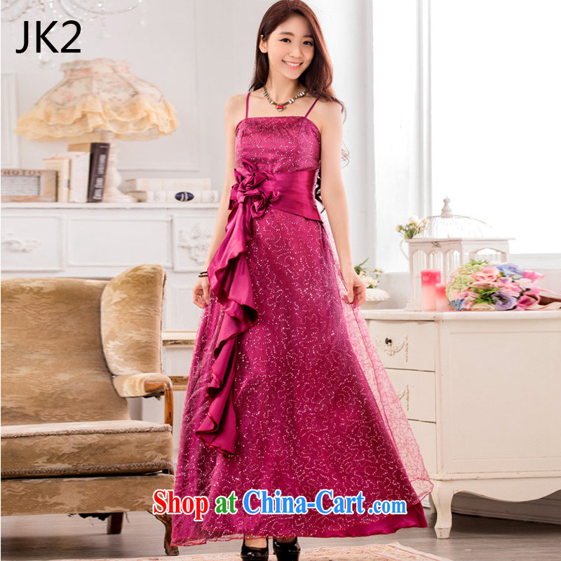 Stylish and super star, Evening Dress show long serving a large dress code JK 2 9929 purple XXXL