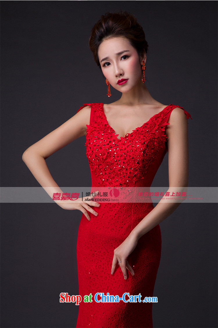 Hi Ka-hi 2015 new bows dress Korean crowsfoot double-shoulder dress V for the Annual Dinner Show dress skirt P 006 Chinese red XXL pictures, price, brand platters! Elections are good character, the national distribution, so why buy now enjoy more preferential! Health