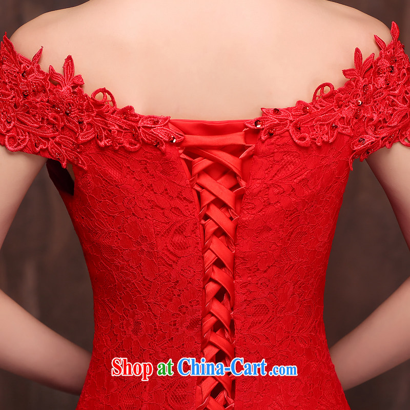 Love spell Fort summer 2015 New Red bridal wedding dresses at Merlion toast clothing lace a shoulder-length, strap with red XXL (93/77, love the Fort, shopping on the Internet