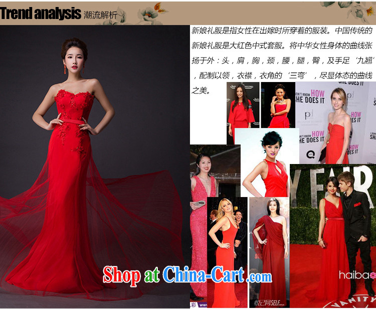 Hi Ka-hi 2015 new dress shoulders dress Love Mary Magdalene annual chest hosted banquet performances dress skirt P 007 red XXL pictures, price, brand platters! Elections are good character, the national distribution, so why buy now enjoy more preferential! Health