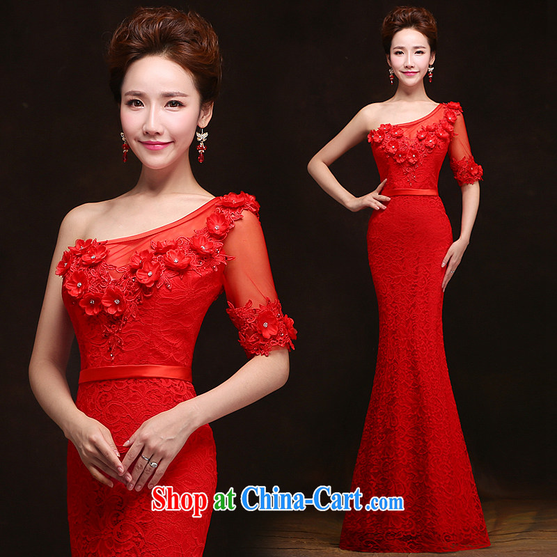 Love spell Fort spring 2015 New Red bridal wedding wedding dresses the shoulder cuff in Korean Beauty toasting at Merlion serving red XXL (93/77, love the Fort, and shopping on the Internet