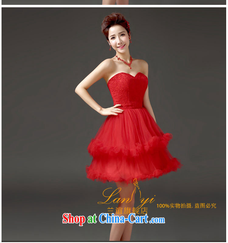 2015 new marriages served toast wiped his chest Korean red Princess shaggy short skirts, small dress show the Evening Dress Red. Contact Customer Service Fill made for pictures, price, brand platters! Elections are good character, the national distribution, so why buy now enjoy more preferential! Health