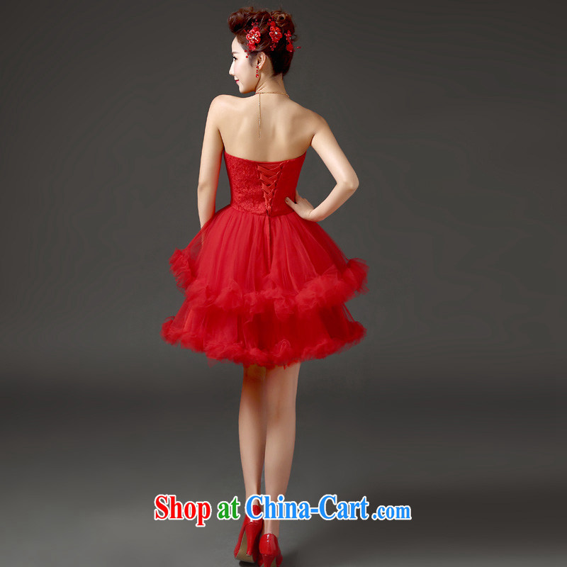 2015 new bride wedding toast wiped his chest Korean red Princess shaggy short skirts, small dress show the Evening Dress Red. Contact Customer Service Fill. Fees, and friends (LANYI), online shopping