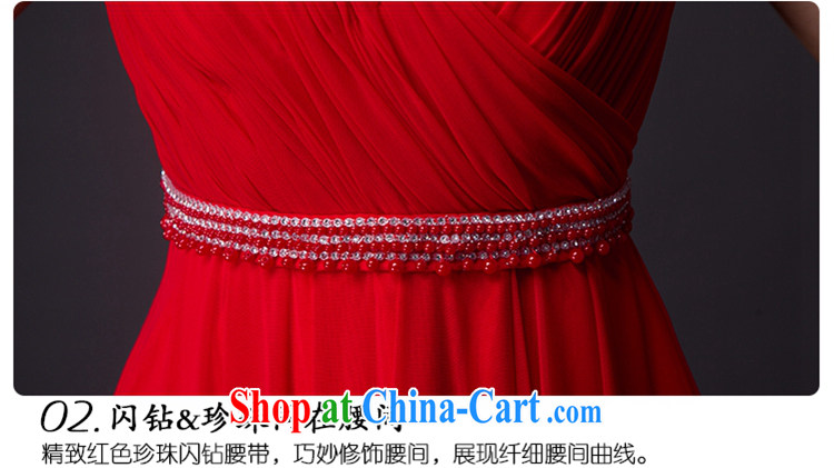 Hi Ka-hi 2015 new bows dress light drill Pearl double-shoulder dress V for the Annual Dinner Show dress skirt P 005 red left size tailored pictures, price, brand platters! Elections are good character, the national distribution, so why buy now enjoy more preferential! Health
