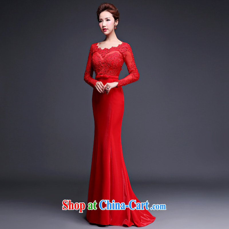 Love spell Fort Lauderdale 2015 new marriages wedding dresses the Field shoulder crowsfoot long-sleeved long lace bows Service aware of red XXXL (96/80, love the castle, shopping on the Internet