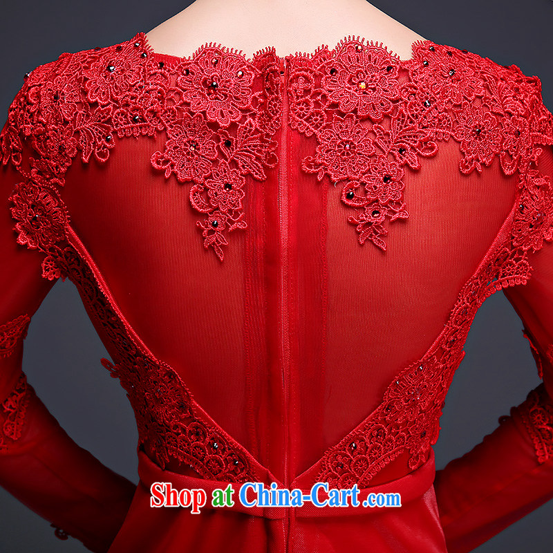Love spell Fort Lauderdale 2015 new marriages wedding dresses the Field shoulder crowsfoot long-sleeved long lace bows Service aware of red XXXL (96/80, love the castle, shopping on the Internet