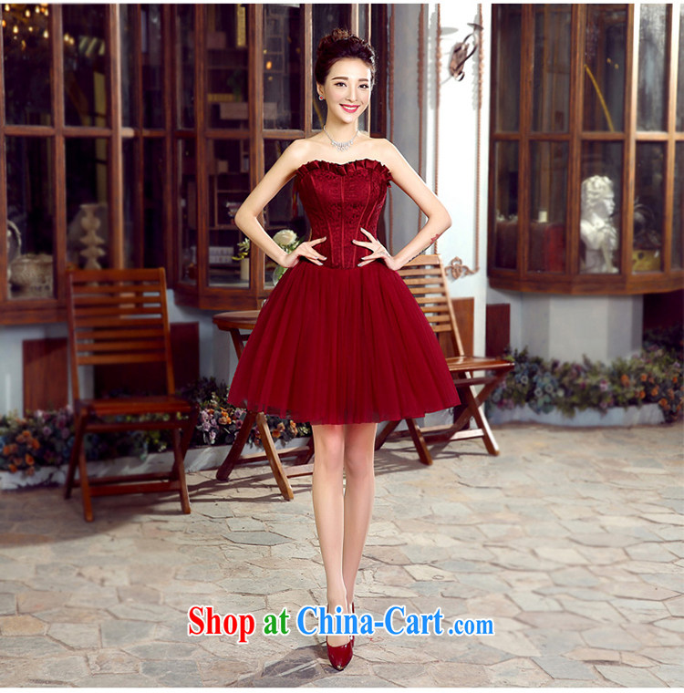 Tslyzm the wedding dress wiped his chest shaggy short skirts, bridal wedding dress toast service 2015 new spring and summer uniforms moderator dress wine red XXL pictures, price, brand platters! Elections are good character, the national distribution, so why buy now enjoy more preferential! Health