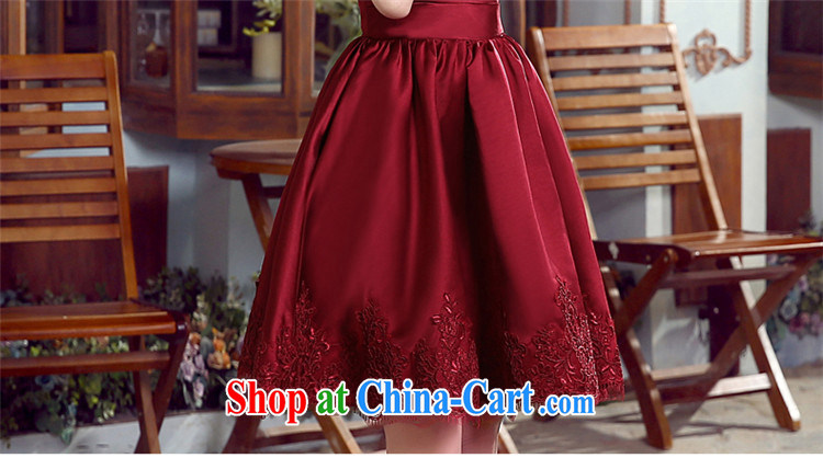 Tslyzm exclusive evening dress bridal a Field shoulder wedding dress uniform toast short, cultivating banquet party dress moderator dresses girls Satin back door service wine red M pictures, price, brand platters! Elections are good character, the national distribution, so why buy now enjoy more preferential! Health