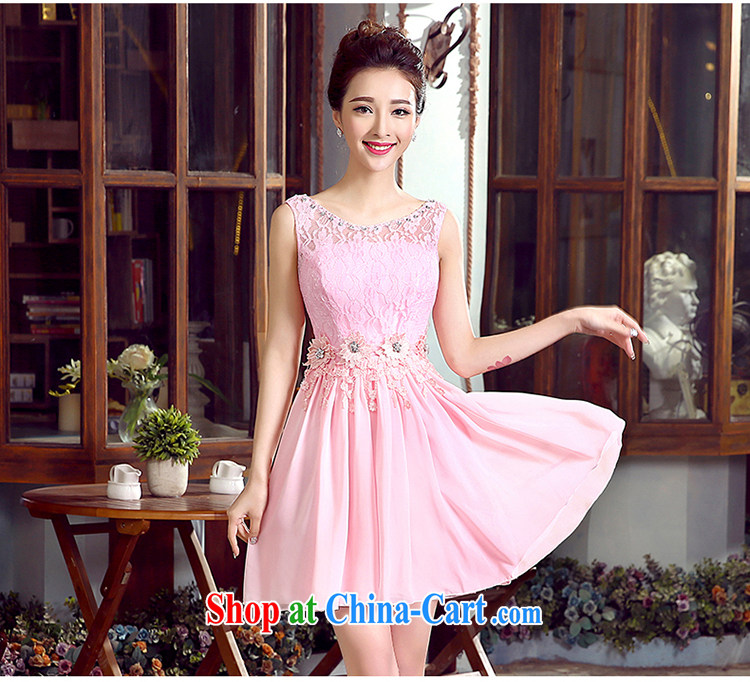 Tslyzm bridesmaid sister's small dress skirt short, 2015 spring and summer new fluoroscopy shoulders water drilling flower-waist graphics thin moderator girls dress pink M pictures, price, brand platters! Elections are good character, the national distribution, so why buy now enjoy more preferential! Health