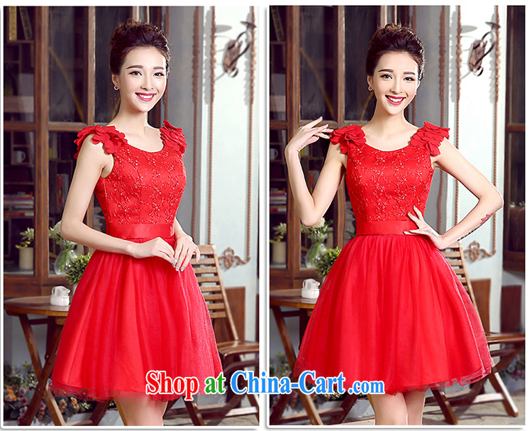 Tslyzm bridal red shoulders serving toast bridesmaid clothing short 2015 spring and summer new shaggy dress collection flower waist graphics thin terrace back strap champagne color XXL pictures, price, brand platters! Elections are good character, the national distribution, so why buy now enjoy more preferential! Health