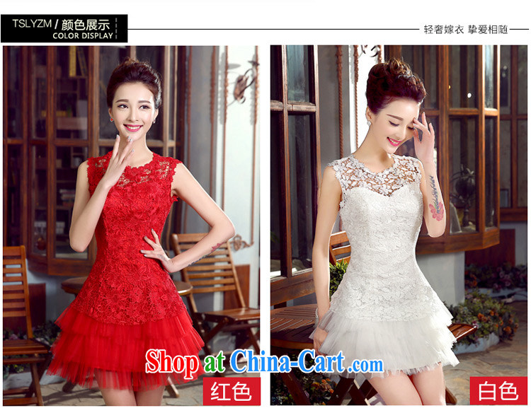 Tslyzm bridal toast clothing wedding dress bridesmaid serving short language empty water-soluble lace cultivating the lumbar shaggy skirts 2015 spring and summer new white XXL pictures, price, brand platters! Elections are good character, the national distribution, so why buy now enjoy more preferential! Health