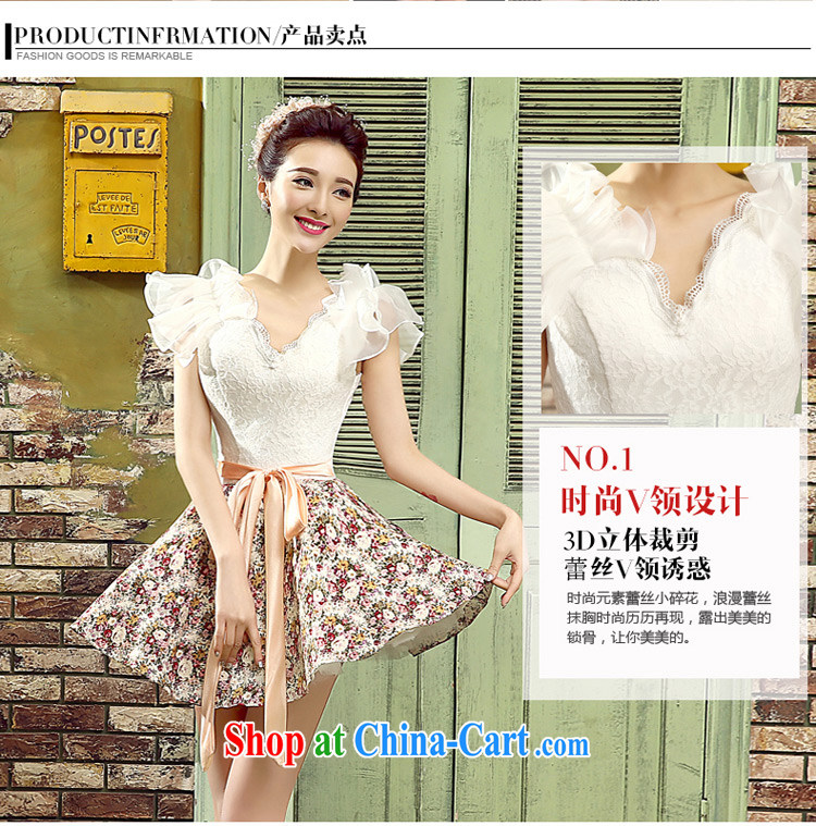 Tslyzm bridesmaid moderator small dress girls dresses short 2015 spring and summer new show clothing floral photo building theme clothing personal photo album photography white M pictures, price, brand platters! Elections are good character, the national distribution, so why buy now enjoy more preferential! Health