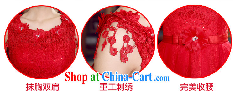 Tslyzm bridal wedding dress uniform bows lace shoulders the waist light drill flowers shaggy dress the wedding dress red XXL pictures, price, brand platters! Elections are good character, the national distribution, so why buy now enjoy more preferential! Health