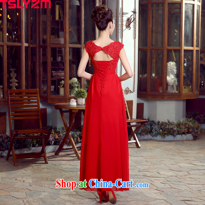 Tslyzm bride toast pregnant women serving high-waist large yards, lace wedding dress red water drilling double-shoulder red dress 2015 spring and summer red XXL, Tslyzm, shopping on the Internet