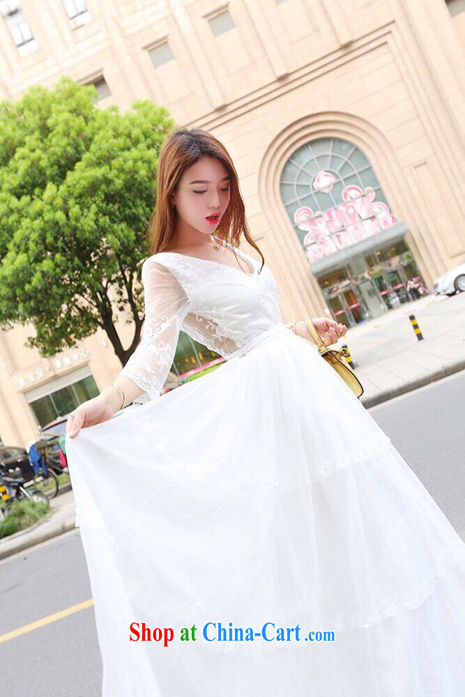 France boutique luxury white love sexy lace dress fairy skirt long skirt white M pictures, price, brand platters! Elections are good character, the national distribution, so why buy now enjoy more preferential! Health