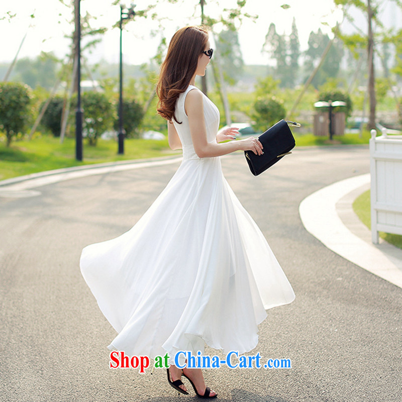 The American floral displays summer 2015 new female beach skirts Korean beauty charm snow woven bohemian dresses 6922 white XL, the American Floral displays, shopping on the Internet