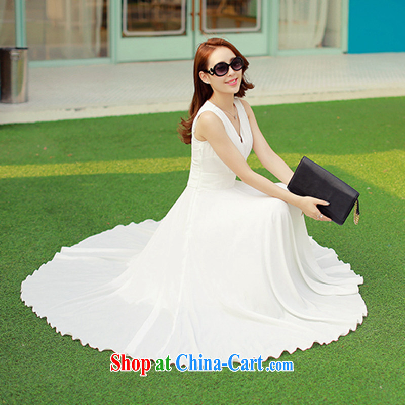 The American floral displays summer 2015 new female beach skirts Korean beauty charm snow woven bohemian dresses 6922 white XL, the American Floral displays, shopping on the Internet