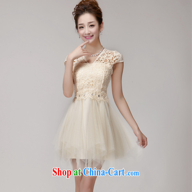 The Lai 2015 summer new Korean lace hook spent manually staple-joo of Yuan shaggy dress style dress skirt sister's bridesmaid dress 965 champagne color code, the Lai, and shopping on the Internet