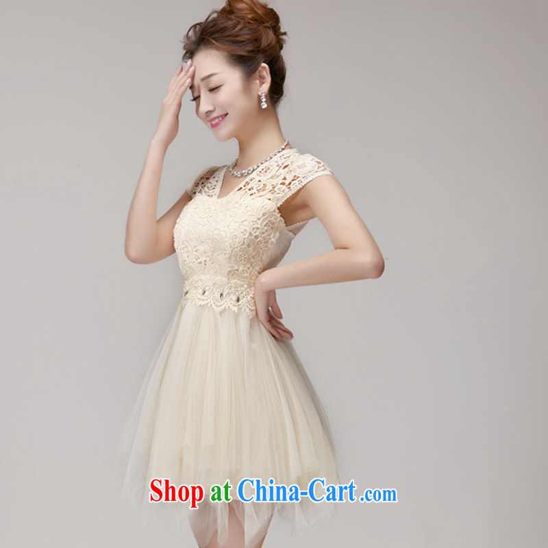The Lai 2015 summer new Korean lace hook spent manually staple-joo of Yuan shaggy dress style dress skirt sister's bridesmaid dress 965 champagne color code, the Lai, and shopping on the Internet