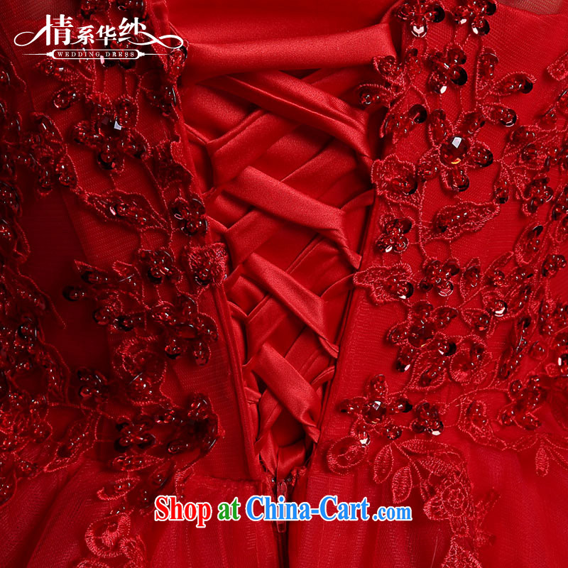 The china yarn 2015 New Red stylish and small dresses with short skirts as bridal bridesmaid wedding toast wedding dresses high-end performance service red XXL and China yarn, shopping on the Internet