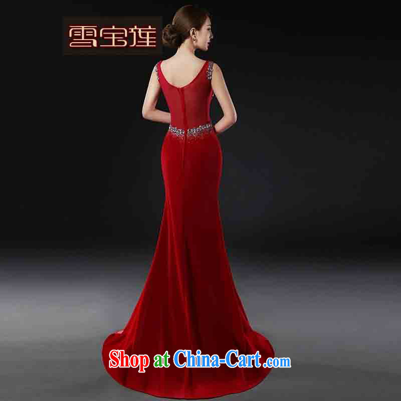 Snow Lotus bridal toast clothing red cheongsam dress long red wedding dress a purely manual cultivating original innovation Madame toast clothing bridesmaid dress red XL, snow Lotus (XUEBAOLIAN), online shopping