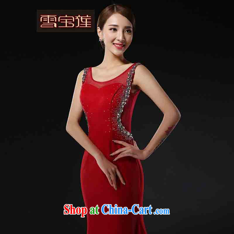 Snow Lotus bridal toast clothing red cheongsam dress long red wedding dress a purely manual cultivating original innovation Madame toast clothing bridesmaid dress red XL, snow Lotus (XUEBAOLIAN), online shopping