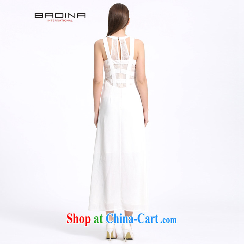 Barbara Jean Chretien's 2015 summer New Long dress dresses summer White Graphics slim skirt temperament 1.4249 billion the white L, Barbara Tina (BADINA), shopping on the Internet