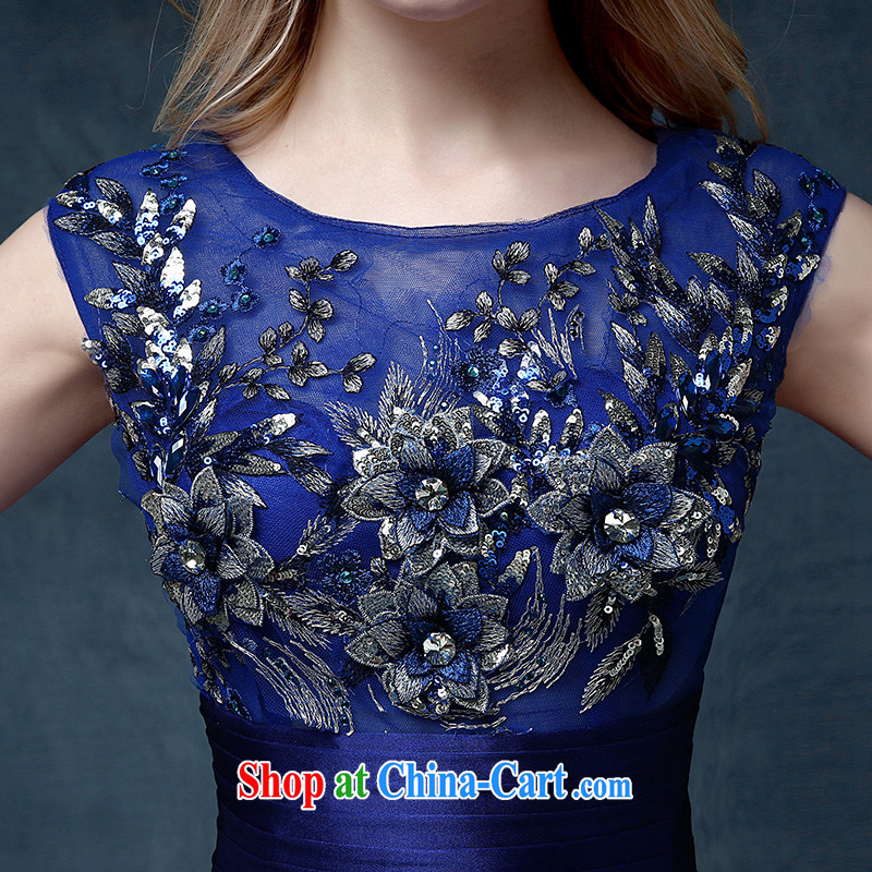 According to Lin Sha Evening Dress 2015 new wedding dress shoulders toast service bridal gown crowsfoot cultivating bows dress long blue XL, according to Lin, Elizabeth, and shopping on the Internet