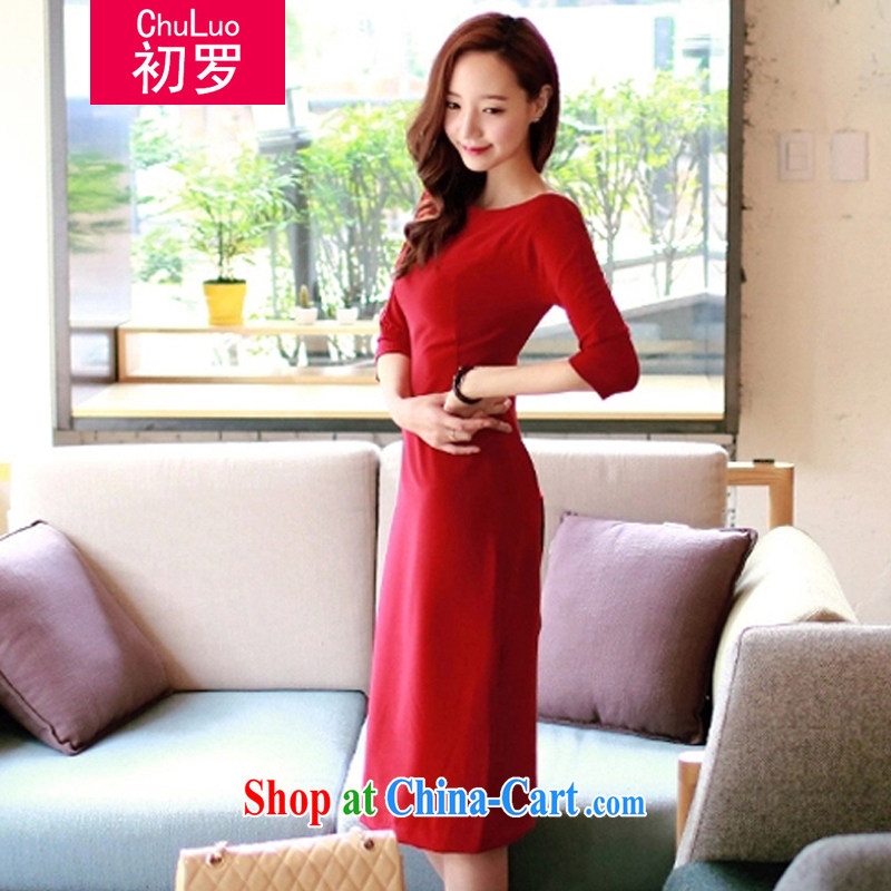 First, Korean edition 2015 summer new female fashion style beauty graphics thin package and more relaxed the dress girls dresses red L early, and, shopping on the Internet