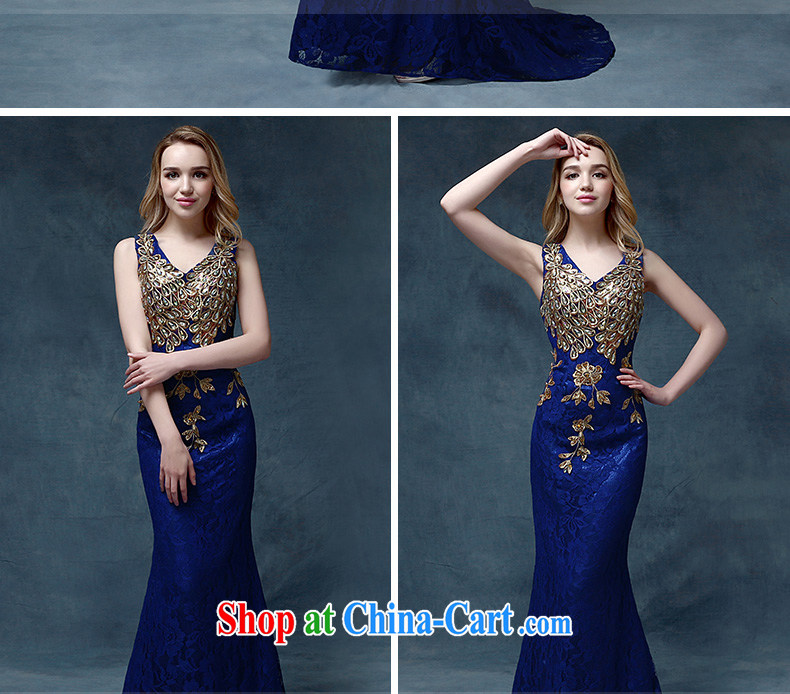 According to Lin Sha Evening Dress 2015 new wedding dress shoulders toast service bridal gown crowsfoot cultivating tail bows serving blue S pictures, price, brand platters! Elections are good character, the national distribution, so why buy now enjoy more preferential! Health