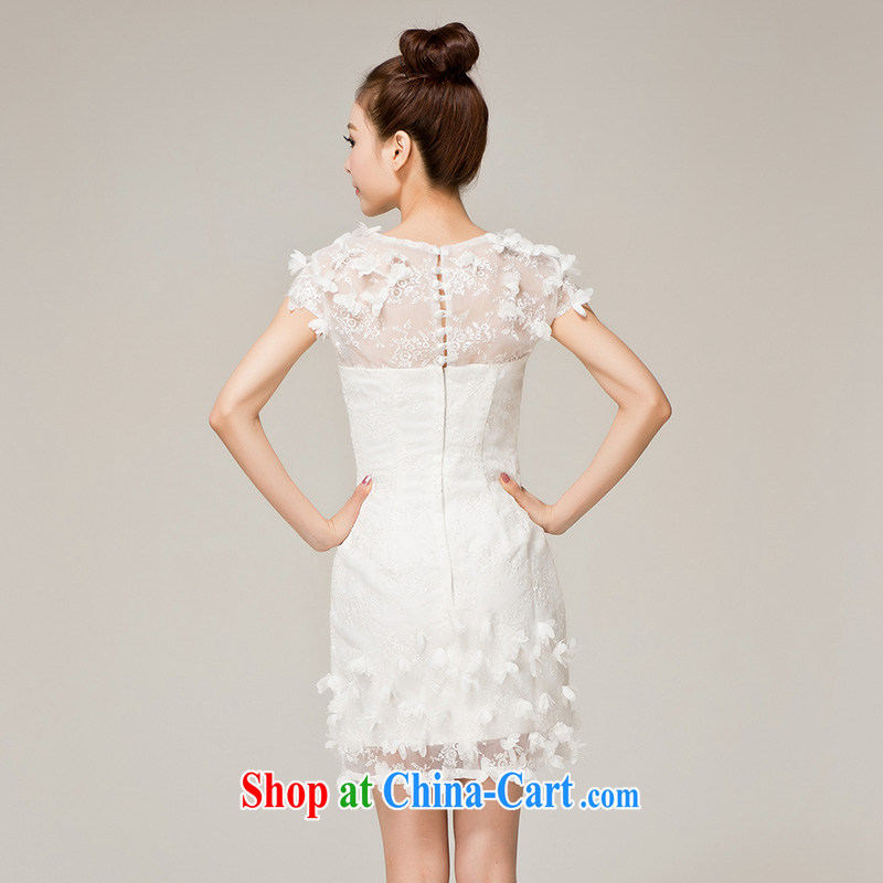Recall that the red makeup white lace bridesmaid dress short, stylish beauty moderator dinner service sister skirt small dress L 12,120 white XL, recalling that the red makeup, shopping on the Internet
