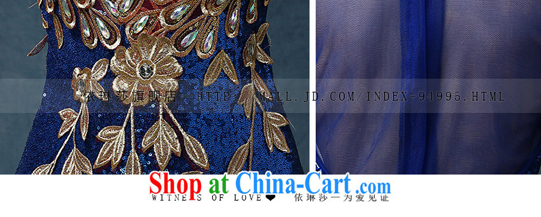 According to Lin Sha Evening Dress 2015 new wedding dress shoulders toast service bridal gown crowsfoot cultivating bows dress long blue XL pictures, price, brand platters! Elections are good character, the national distribution, so why buy now enjoy more preferential! Health