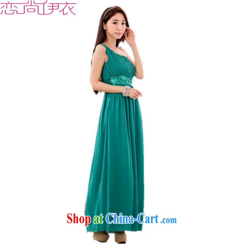 The package-XL stylish long skirt dress New Name-yuan Greek goddess style graphics thin ice woven dresses thick mm a shoulder hosted ceremony dress champagne color 3 XL approximately 165 - 185 jack, land is still the garment, and shopping on the Internet