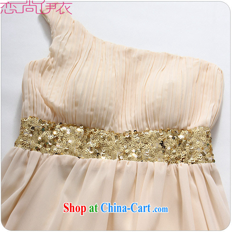 The package-XL stylish long skirt dress New Name-yuan Greek goddess style graphics thin ice woven dresses thick mm a shoulder hosted ceremony dress champagne color 3 XL approximately 165 - 185 jack, land is still the garment, and shopping on the Internet