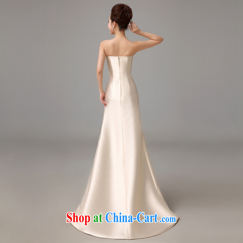 Time his toast Service Bridal style 2015 dress new bridesmaid long crowsfoot beauty chest bare wedding wedding dress, dress car models dress champagne color S, time, and shopping on the Internet