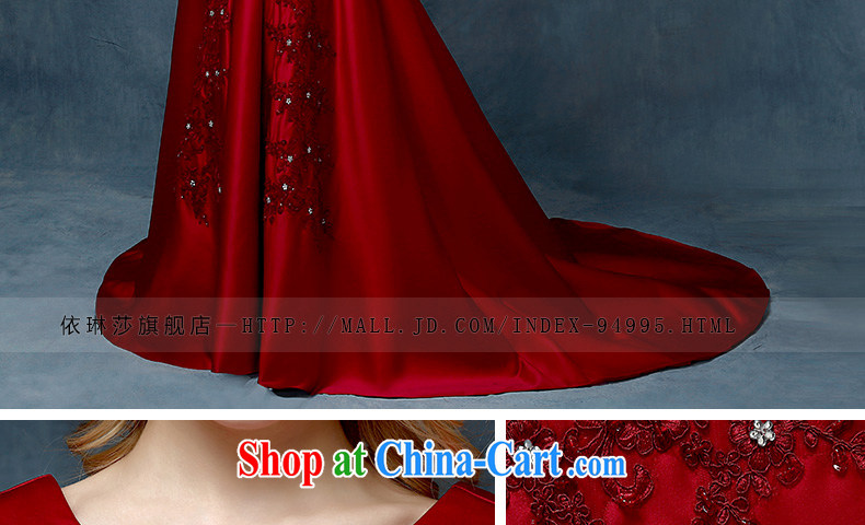 According to Lin Elizabeth 2015 stylish new wine red dress dress long, cultivating evening dress at Merlion marriage Evening Dress bridal toast serving wine red are code pictures, price, brand platters! Elections are good character, the national distribution, so why buy now enjoy more preferential! Health